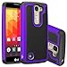 LG Escape 2 Case, LG Logos Case, LK [Shock-Absorption] Hybrid Dual Layer Armor Defender Protective Case Cover for LG Escape 2 / LG Logos (Purple)