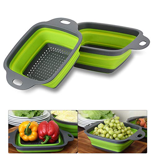 Practical Foldable Square Draining Basket Collapsible Colander