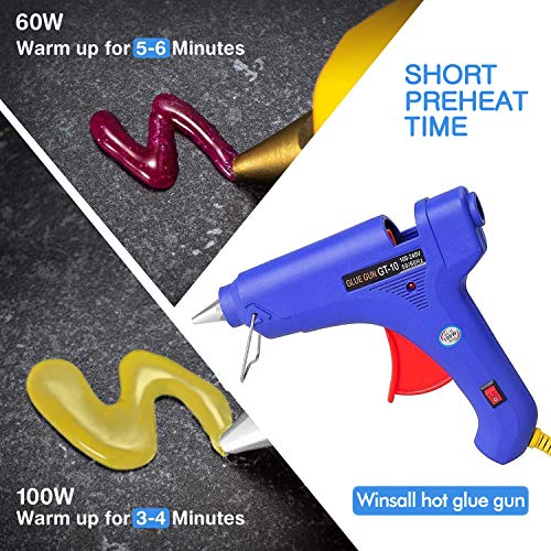 Winsall Hot Glue Gun, 100W Hot Melt Glue Gun with 10pcs Glue Sticks, High Power Heating Glue Gun for DIY, Home Quick Repairs, Dent Repair, Artistic Creation, More - Thumbnail 2