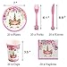 Yoodelife 100 Pack Unicorn Plates and Supplies Serves 20 with Unicorn Plates Cups Napkins Forks Knives for Birthday Baby Shower Party Supplies