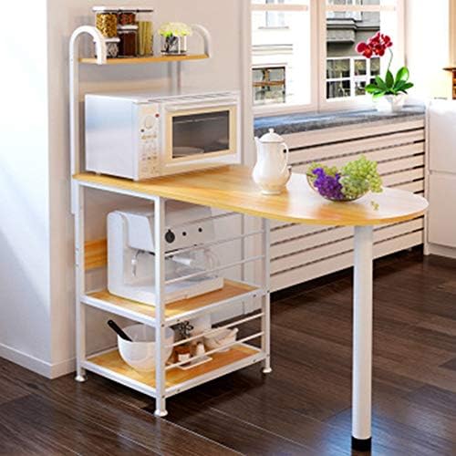 TISESIT INDOOR 3-Tier Kitchen Baker's Rack Utility Storage Shelf Microwave Stand 35.4 Inches Storage Cart Workstation Shelf Desk Dining Table