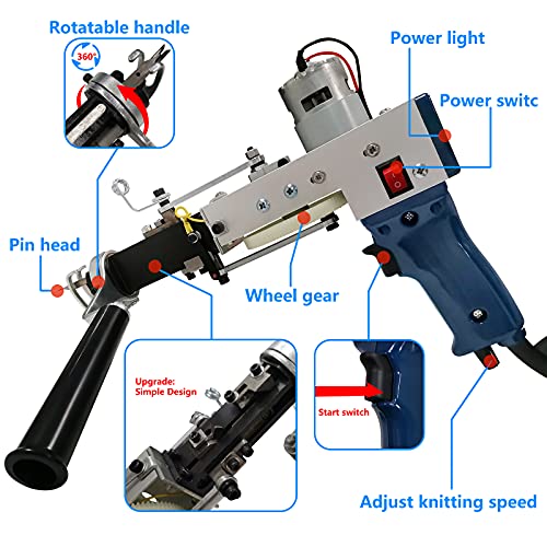 Carpet Tufting Gun kit,New Upgrade 2in1 Loop & Cut Pile Rug Tufting Gun
