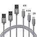 ZOYOL Type C Cable, USB Type C to Type A Reversible Connector Macbook, LG G5, Nexus, ChromeBook, Charging Cable Data Sync Cord, Grey - 3 Pack(3ft 4.5ft 6ft)