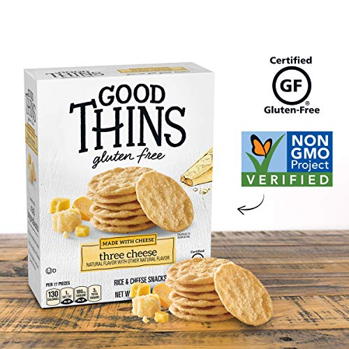 GOOD THINS THREE CHEESE RICE & CHEESE SNACKS GLUTEN FREE CRACKERS, 3.5 OZ