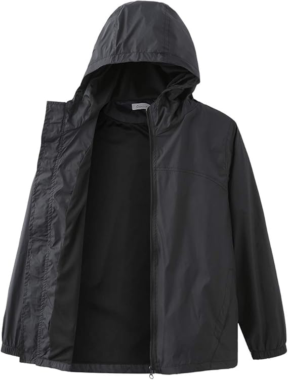 Boys Waterproof Rain Jacket, Lightweight Active Hooded