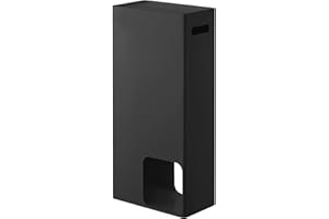 Yamazaki 3456 TOWER Toilettenpapierspender, schwarz, Stahl, Minimalistisches Design