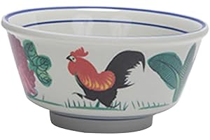 BEBEMOKO Soup Bowl with Rooster Pattern Compact Food Serving Bowl for Home Restaurant Use Lightweight Sturdy