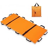 Botuwase Emergency Patient &amp; Large Dog Rescue Stretcher Gurney, 400 lbs | Includes carrying bag and 12 rubber handles, heavy duty patient animal mover for outdoor rescue and evacuation, orange.