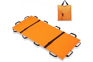 BOTUWASE Portable Transport Stretcher with 12 Rubber Handles & Carrying Bag – Dog Stretcher & Gurney, Patient Animal Mover for Emergency Casualty Evacuation, 400lbs Capacity（Orange）