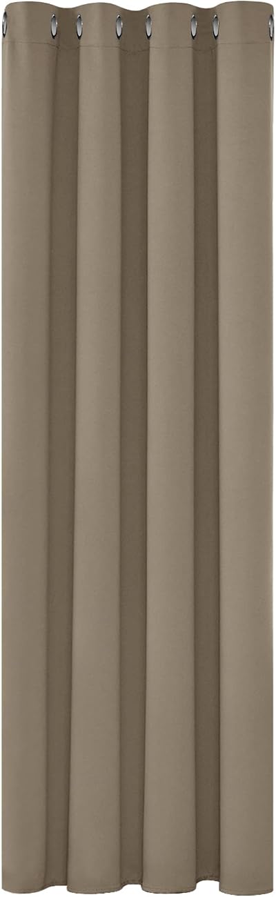 Deconovo Thermal Curtain Eyelet Taupe 55 x 69 Inch Blackout One Panel