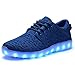COODO Men Women Kids LED Shoes 7-Color-Lights USB Charging Light up Sneakers CD2001