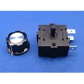 RT233-1-B Electric Room Heater 3-Pin Rotary Switch Selector - 250VAC 16A Heater Control Knob with Knob Cap (1PC)