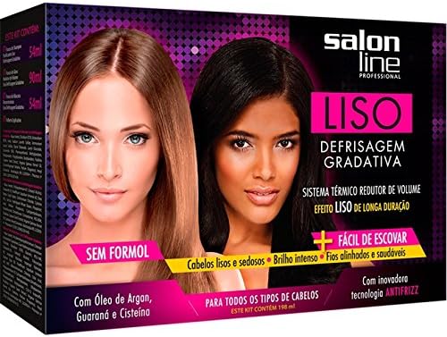 Linha Transformacao (Escovas) Salon Line - Kit Defrisagem Gradativa Para Todos Tipos De Cabelos (1 Shampoo Purificante 54 Ml, 1 Gloss Redutor de Volume 90 Ml e 1 Mascara Reconstrutora 54 Ml)