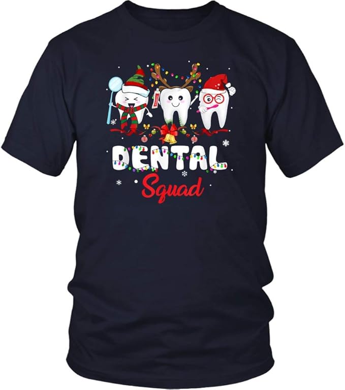 Dentist Christmas Dental Squad Funny Christmas Shirt Front Print T