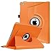 Fintie iPad Case - 360 Rotating Stand Cover with Auto Sleep/Wake for iPad 9.7 inch (2018/2017, Air 2, Air, Pro) - Orange, Faux Leather, Hard Shell, Portable Use