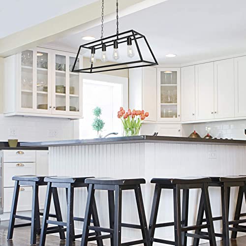 Black Modern Kitchen Island Lighting Farmhouse Chandelier Industrial