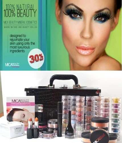 Bundle 25 Items : Micabeauty Cosmetics Professional Artist Mineral Makeup Fair Skin Set Black Case + Snow Man Nail Kit