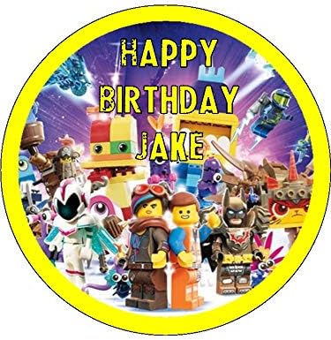 Lego Movie 2 7.5" Personalised Cake Topper on Icing, Wafer Paper or Card (Icing)