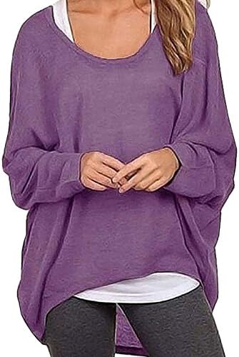 RJXDLT Women's Long Batwing Sleeve Pullover Tops Casual Loose Oversized Shirts Off Shoulder Baggy Blouse