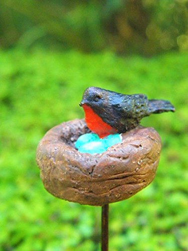 My Fairy Gardens Miniature - Bird in Nest Pick - Mini Dollhouse Supply Expressions