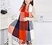 ENJOY-LIFE LONHEO Womens Fashion Long Shawl Winter Warm Lattice Scarf with a Barrette (Red+Blue)