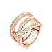 Winter.Z Noble and Elegant Ladies Jewelry Popular Explosion Models Austria Crystal Rose Gold Criss Cross Ring Wedding