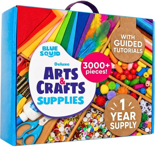 Blue Squid 3000+ pcs Arts and Crafts Supplies for Kids | Craft