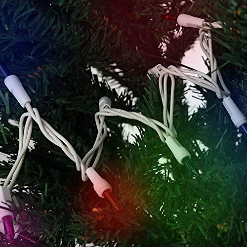 Holiday Essence 100 Multi-Color Christmas Lights with White Wire - Professional Grade for Indoor/Outdoor Use - Static + Flashing, UL Certified. - Thumbnail 6