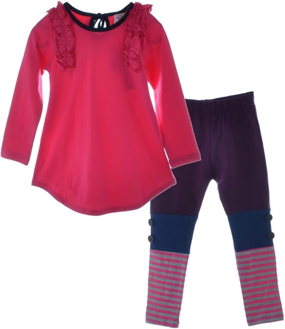 Amazon.com: BHL Girls Top Legging Sets Size 3-8Y Ruffle (3-4Y, Hot Pink): Pants Clothing Sets 