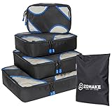 Packing Cubes Set (5 Piece) Compression Pouches for Carry-on Travel Accessories Organizers,Lightweight-Small, Medium, Large, and Extra Large