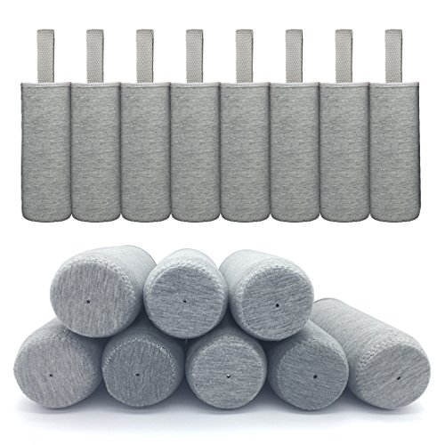 Kvvdi 8 Pack 12 oz - 24 oz Neoprene Water Bottle Sleeve 16.9 oz Insulated Glass Drink Bottle Cover - Gray