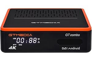 GT MEDIA GT Combo Satellite Receiver 4K Digital TV SAT Decoder DVB-S/S2/S2X,DVB+T/T2/Cable/ATSC-C(J.83B)/ISDBT HEVC 10BIT H.265