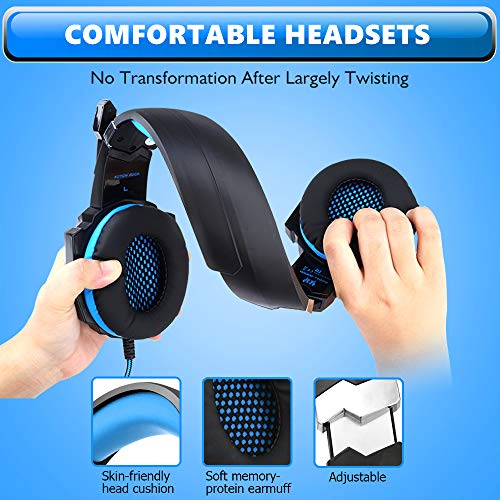 image for PS4 Headset, INSMART Gaming Headsets for Xbox One, PC, Enhanced Surrou
