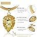 Halukakah KINGS LANDING Men's 18k Real Gold Plated 3D Lion Pendant Necklace RICH Ring Set,with FREE SharkTail Chain 30