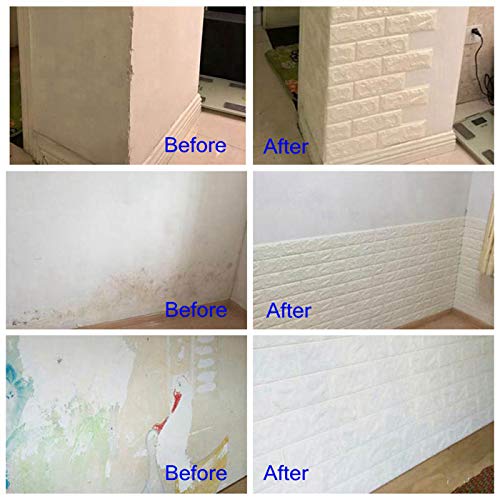 Arthome White Brick 3D Wall Panels Peel and Stick Wallpaper for Living