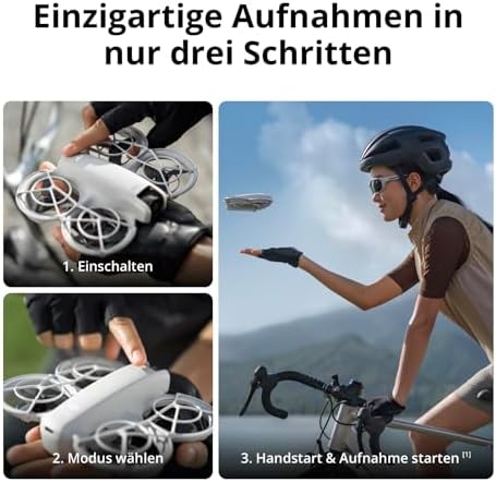Neo Motion Fly More Combo – Mini Drohne mit Kamera 4K UHD Für Erwachsene, 135g, Follow-Me, Handstart, Motivverfolgung, QuickShots, Integrierter Propellerschutz, C0, mit RC Motion 3 und 3 Akkus