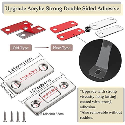 Joy Decor 8-Pack Ultra Thin Magnetic Door Catches - Adhesive & Screw Mount Cabinet Latches
