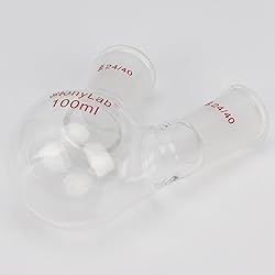 stonylab Flat Bottom Flask FBF, Heavy Wall 2-Neck