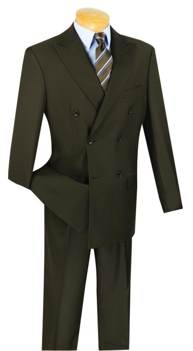 VINCI Wool Feel 6 Button Double Breasted Solid