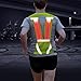 VIZPET Reflective Running Vest Led Safety Vest with Adjustable Waist & Large Pocket for Jogging Biking Motorcycle Walking (Green Vertical)