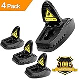 LENKA Best Mouse Trap, Mice Trap Snap Humane Power Rodent Killer - Reusable & Powerful - 100% Mouse Catcher - 4 Packs