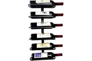Wall Mounted Wine Rack, Industrial Metal Wine Holder Rack (6 Bottles)