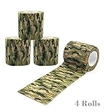 Marsway 4 Rolls Outdoor Multi-functional Camouflage Tape 14.7' Length x 1.9