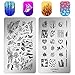 Nail Stamping Plate Stamper Plates - Ejiubas Double-Sided Stamping Plates Set 3Pcs Nail Art Stamp Templates Nail Art Design EJB-X17 X18 Blackqueennaildesign