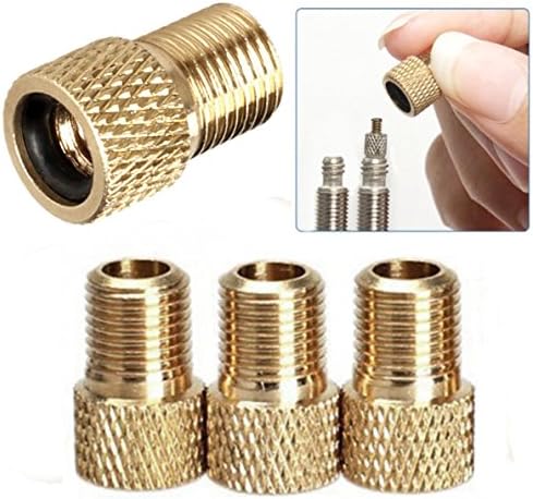 PRESKIN โ Set (4 pieces) Valve Adaptor Bicycle valve to auto valve with sealing ring | Presta bike valves to Schrader car | also an optical highlight