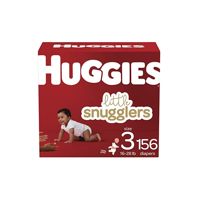 Baby Diapers Size 3 (16-28 lbs), 156ct, Huggies Little Snugglers