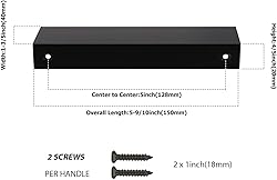 Peaha 50 Pack Kitchen Cabinet Handles 5 inch Black