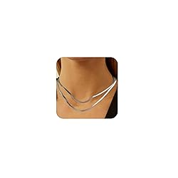 YANODA Herringbone Necklace for Women,14K Gold