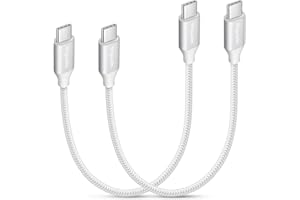 etguuds USB C to USB C Cable Short [1ft, 2-Pack], 60W USBC to USBC Cord, Type C to C Charger Cable Fast Charging for iPhone 1