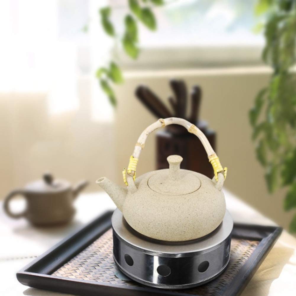 silver Stainless Steel Modern Style Durable Rustproof Silver Candle Base Teapot Warmer Round